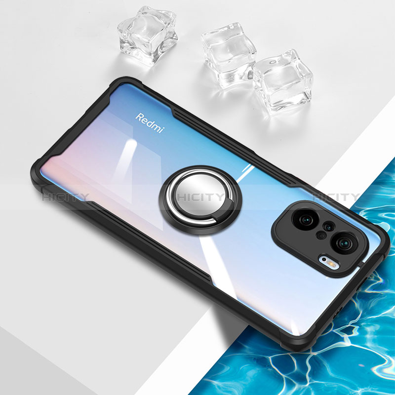 Funda Silicona Ultrafina Carcasa Transparente con Magnetico Anillo de dedo Soporte BH1 para Xiaomi Mi 11i 5G