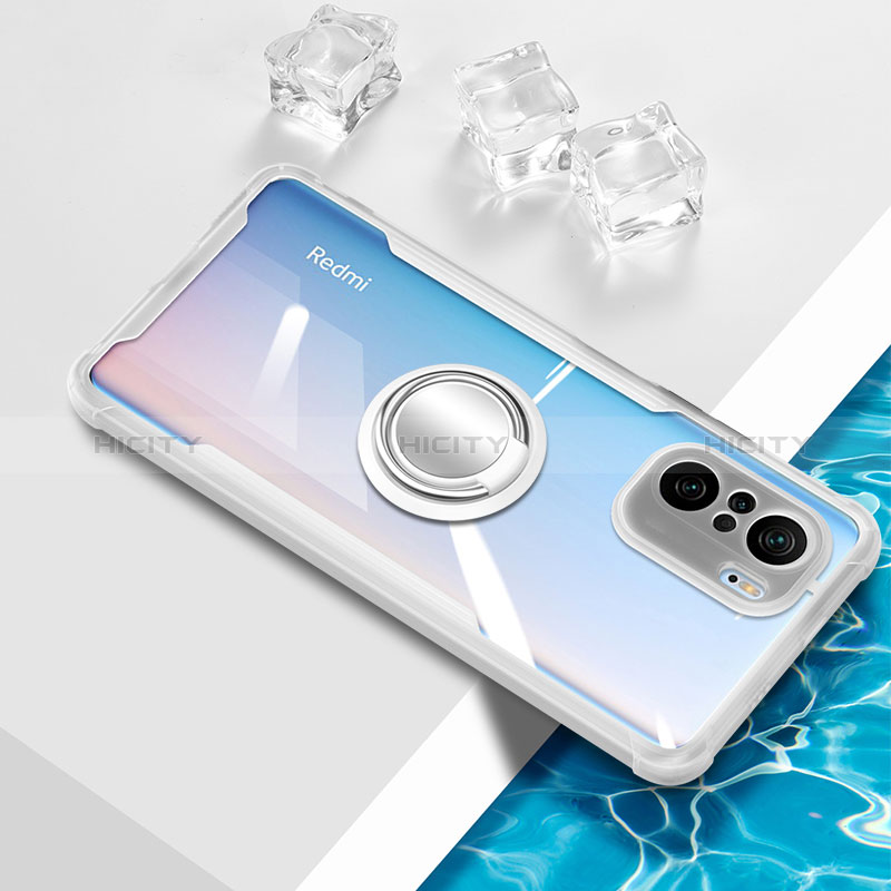 Funda Silicona Ultrafina Carcasa Transparente con Magnetico Anillo de dedo Soporte BH1 para Xiaomi Mi 11i 5G