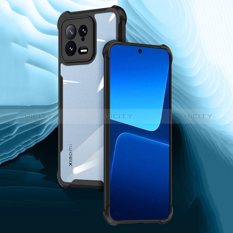 Funda Silicona Ultrafina Carcasa Transparente con Magnetico Anillo de dedo Soporte BH1 para Xiaomi Mi 13 5G