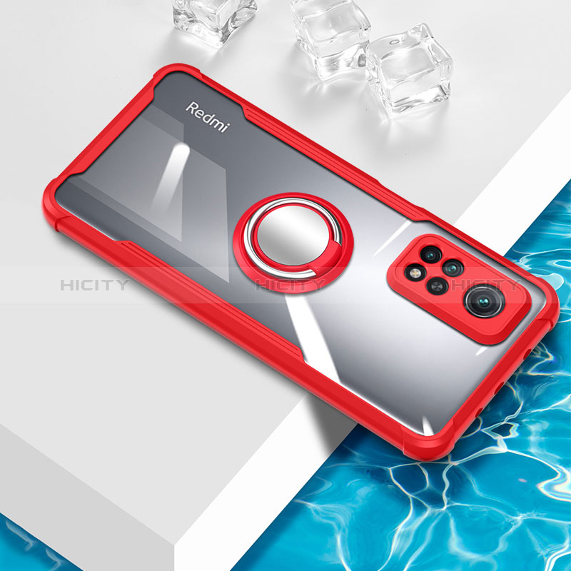 Funda Silicona Ultrafina Carcasa Transparente con Magnetico Anillo de dedo Soporte BH1 para Xiaomi Redmi Note 12 Pro 4G