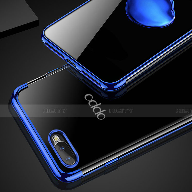 Funda Silicona Ultrafina Carcasa Transparente con Magnetico Anillo de dedo Soporte C01 para Oppo K1