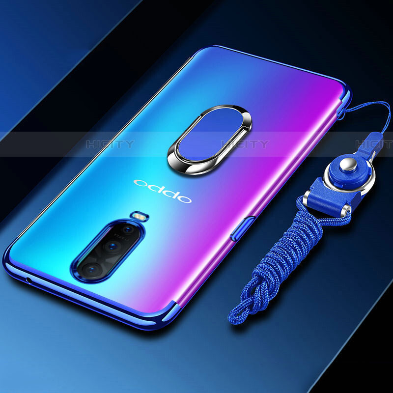 Funda Silicona Ultrafina Carcasa Transparente con Magnetico Anillo de dedo Soporte C01 para Oppo RX17 Pro