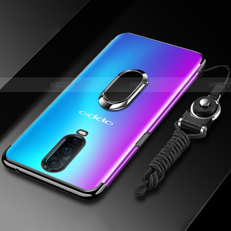 Funda Silicona Ultrafina Carcasa Transparente con Magnetico Anillo de dedo Soporte C01 para Oppo RX17 Pro