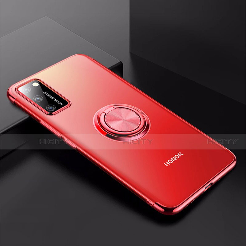 Funda Silicona Ultrafina Carcasa Transparente con Magnetico Anillo de dedo Soporte S01 para Huawei Honor V30 Pro 5G