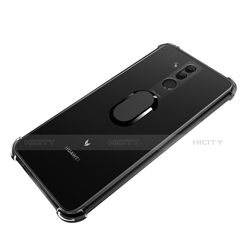 Funda Silicona Ultrafina Carcasa Transparente con Magnetico Anillo de dedo Soporte S01 para Huawei Maimang 7