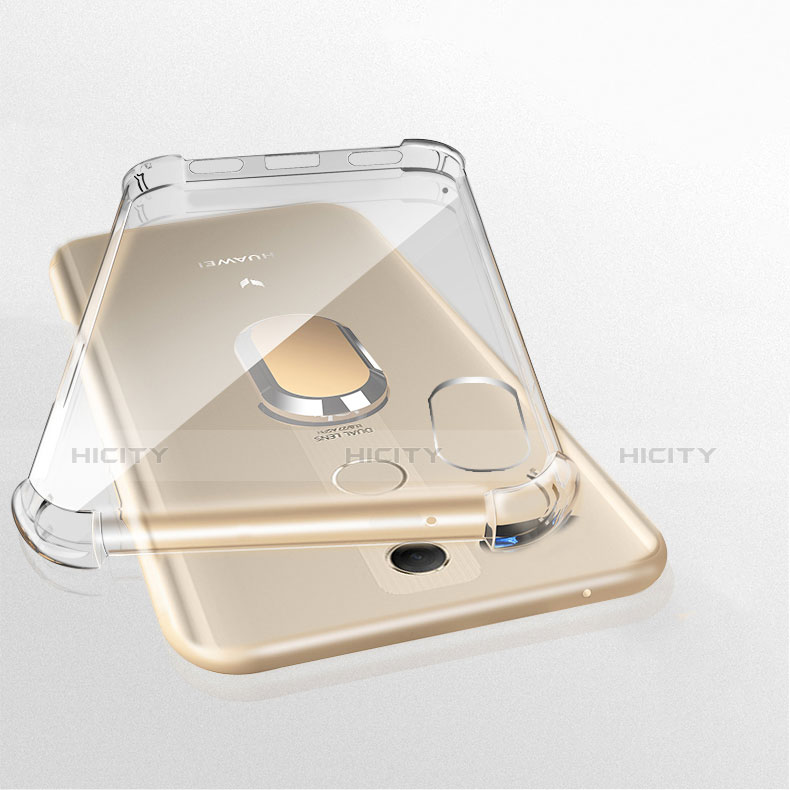 Funda Silicona Ultrafina Carcasa Transparente con Magnetico Anillo de dedo Soporte S01 para Huawei Maimang 7