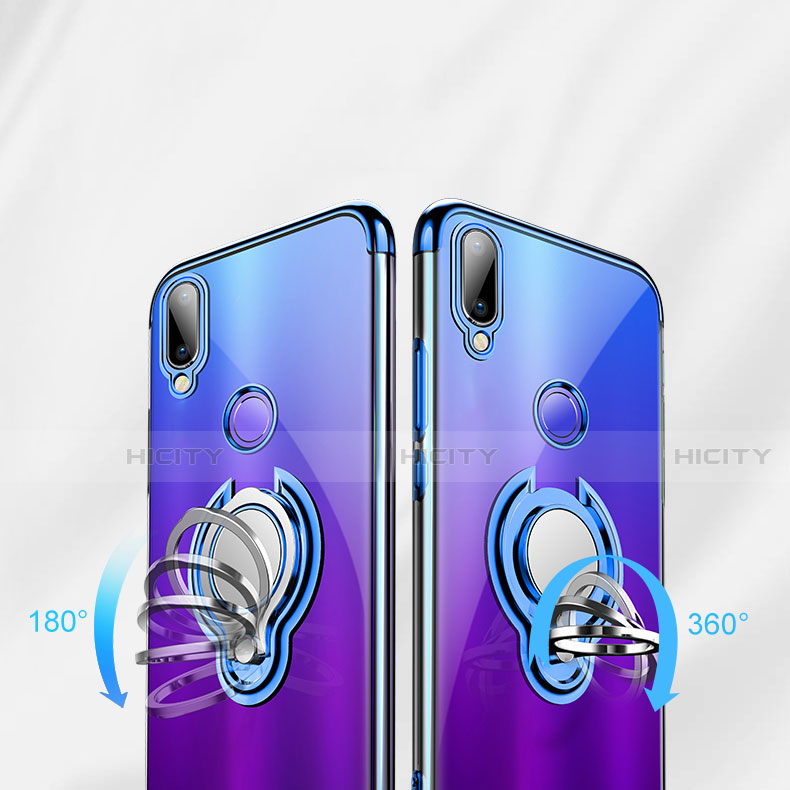 Funda Silicona Ultrafina Carcasa Transparente con Magnetico Anillo de dedo Soporte S01 para Huawei Nova 3e