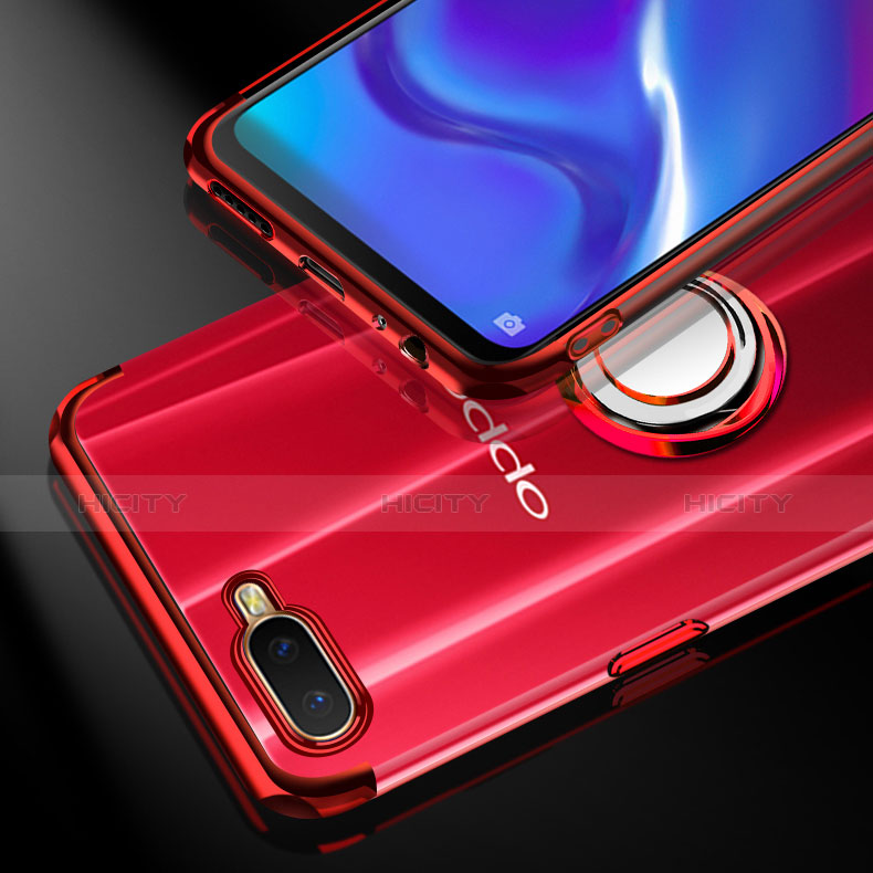 Funda Silicona Ultrafina Carcasa Transparente con Magnetico Anillo de dedo Soporte S01 para Oppo RX17 Neo