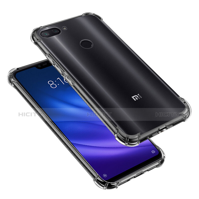 Funda Silicona Ultrafina Carcasa Transparente con Magnetico Anillo de dedo Soporte S01 para Xiaomi Mi 8 Lite