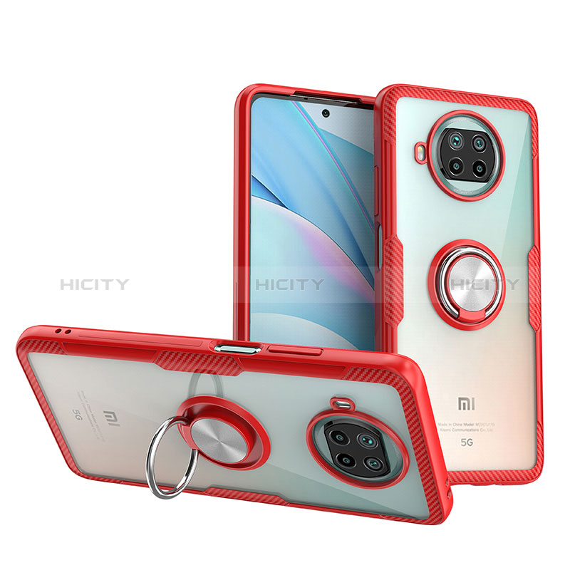 Funda Silicona Ultrafina Carcasa Transparente con Magnetico Anillo de dedo Soporte ZL1 para Xiaomi Mi 10i 5G