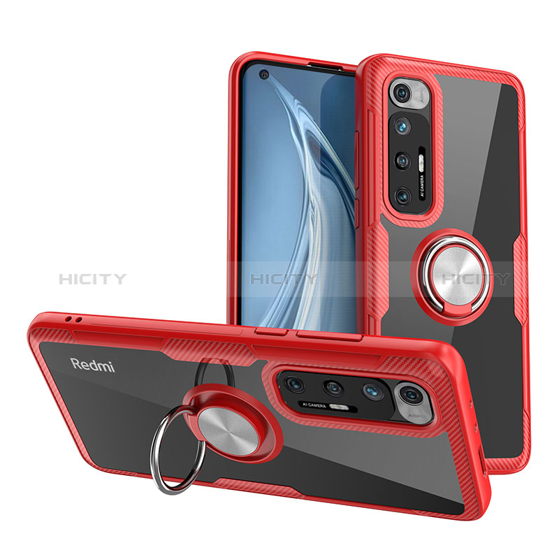 Funda Silicona Ultrafina Carcasa Transparente con Magnetico Anillo de dedo Soporte ZL1 para Xiaomi Mi 10S 5G