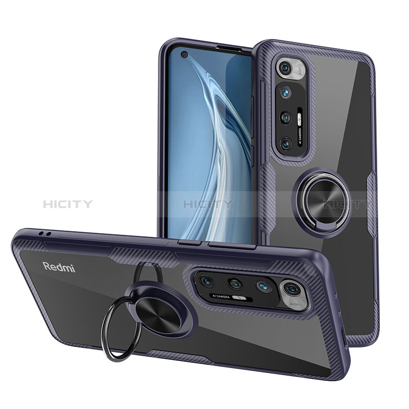 Funda Silicona Ultrafina Carcasa Transparente con Magnetico Anillo de dedo Soporte ZL1 para Xiaomi Mi 10S 5G