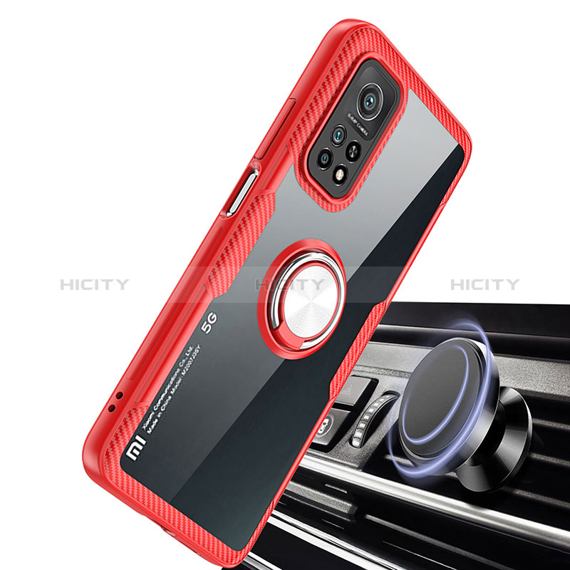 Funda Silicona Ultrafina Carcasa Transparente con Magnetico Anillo de dedo Soporte ZL1 para Xiaomi Mi 10T 5G