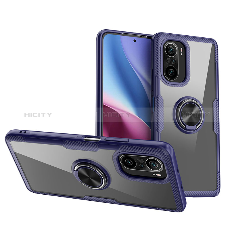 Funda Silicona Ultrafina Carcasa Transparente con Magnetico Anillo de dedo Soporte ZL1 para Xiaomi Mi 11i 5G