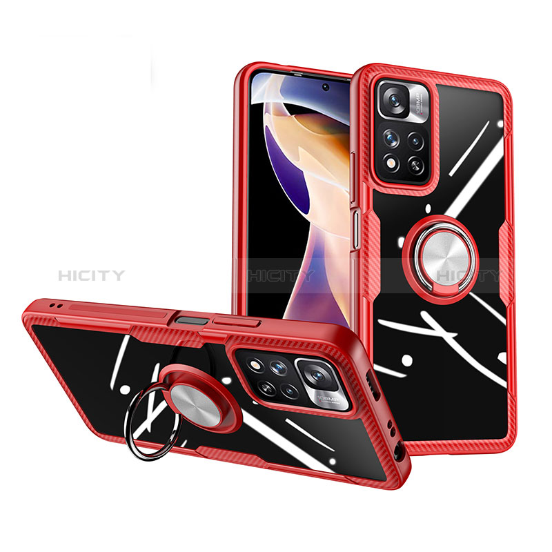 Funda Silicona Ultrafina Carcasa Transparente con Magnetico Anillo de dedo Soporte ZL1 para Xiaomi Mi 11i 5G (2022)