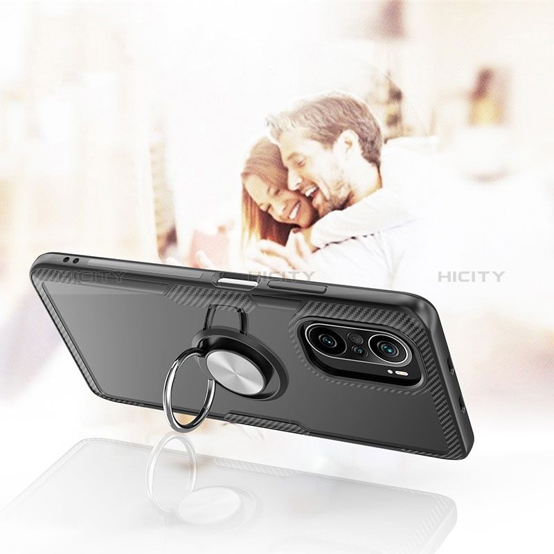 Funda Silicona Ultrafina Carcasa Transparente con Magnetico Anillo de dedo Soporte ZL1 para Xiaomi Mi 11X 5G