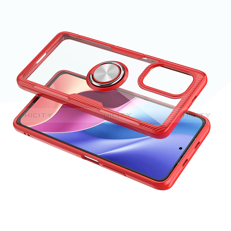 Funda Silicona Ultrafina Carcasa Transparente con Magnetico Anillo de dedo Soporte ZL1 para Xiaomi Mi 11X Pro 5G