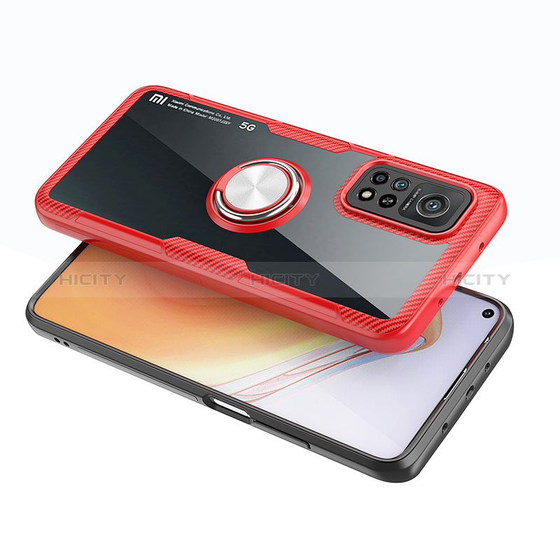Funda Silicona Ultrafina Carcasa Transparente con Magnetico Anillo de dedo Soporte ZL1 para Xiaomi Redmi K30S 5G