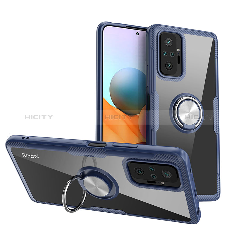 Funda Silicona Ultrafina Carcasa Transparente con Magnetico Anillo de dedo Soporte ZL1 para Xiaomi Redmi Note 10 Pro Max