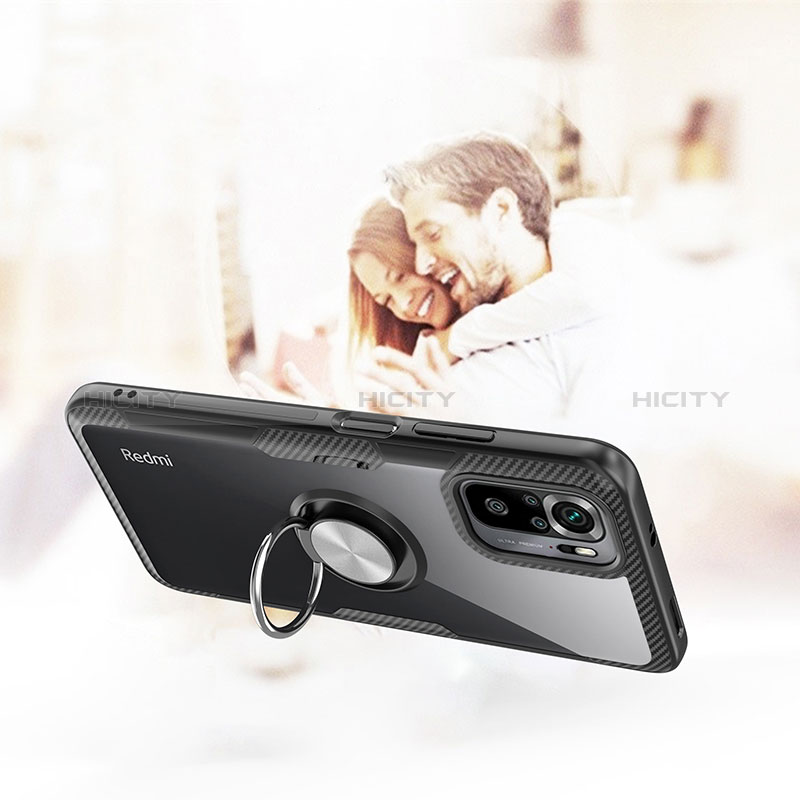 Funda Silicona Ultrafina Carcasa Transparente con Magnetico Anillo de dedo Soporte ZL1 para Xiaomi Redmi Note 11 SE India 4G