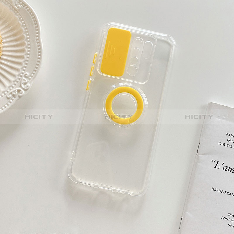 Funda Silicona Ultrafina Carcasa Transparente con Soporte para Xiaomi Poco M2 Amarillo