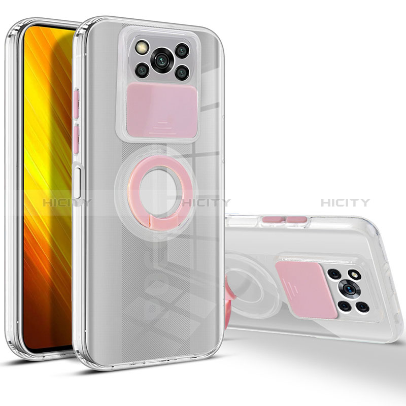 Funda Silicona Ultrafina Carcasa Transparente con Soporte para Xiaomi Poco X3 NFC