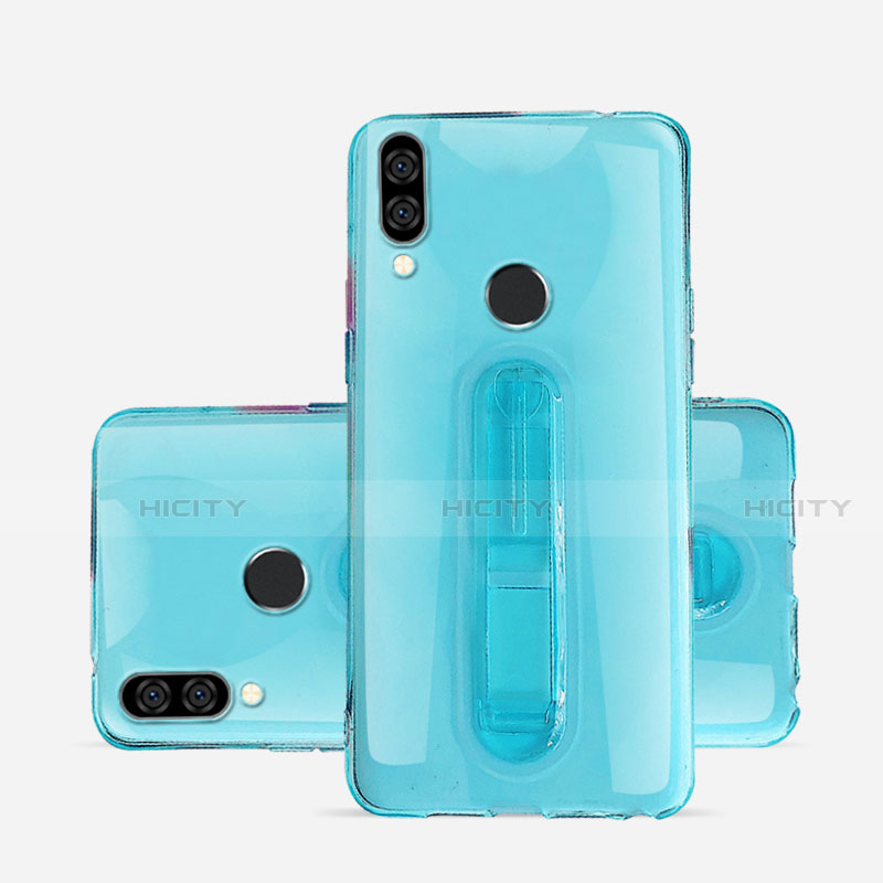 Funda Silicona Ultrafina Carcasa Transparente con Soporte S01 para Huawei P20 Lite