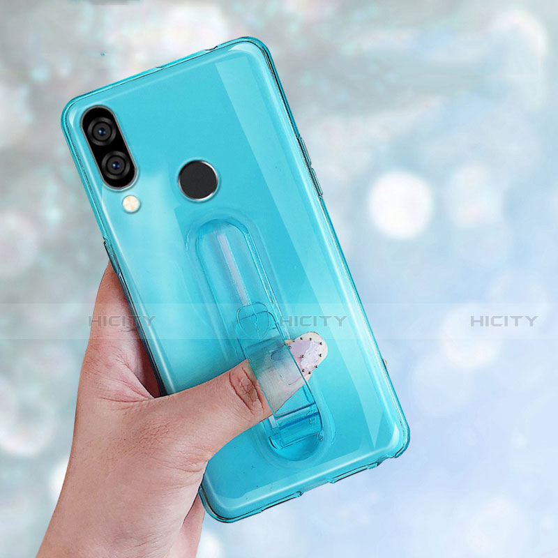 Funda Silicona Ultrafina Carcasa Transparente con Soporte S01 para Huawei P20 Lite