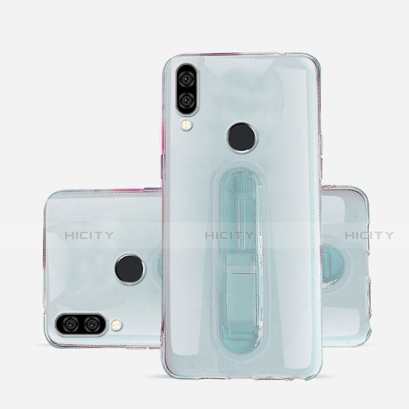 Funda Silicona Ultrafina Carcasa Transparente con Soporte S01 para Huawei P20 Lite Rosa