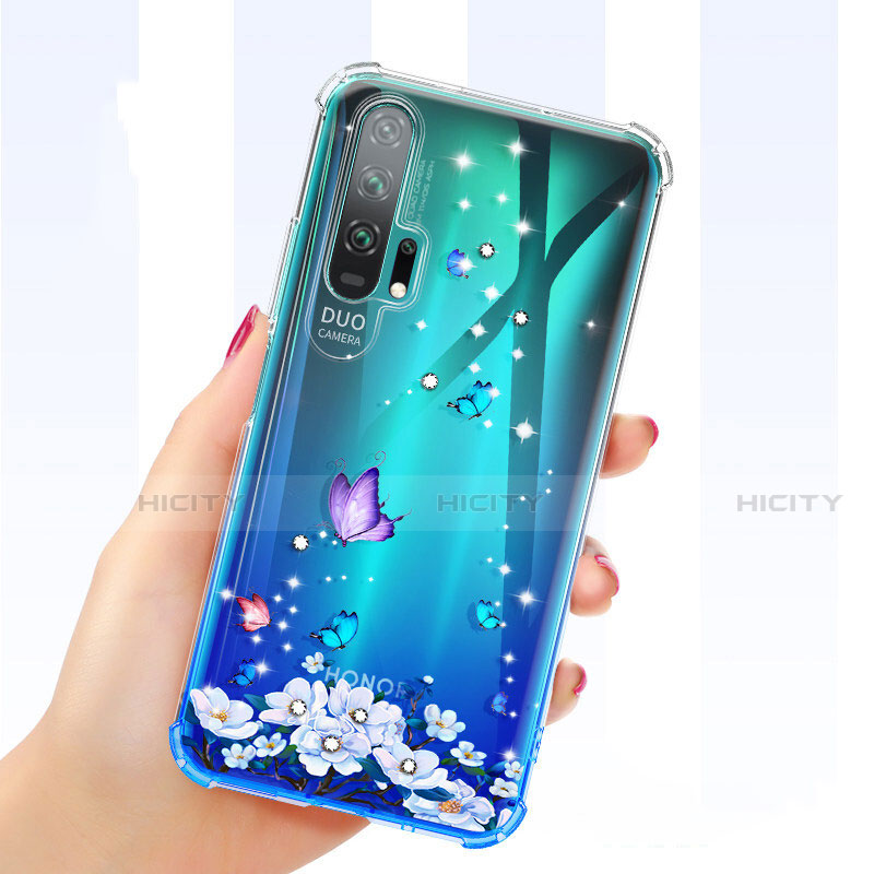 Funda Silicona Ultrafina Carcasa Transparente Flores K01 para Huawei Honor 20 Pro