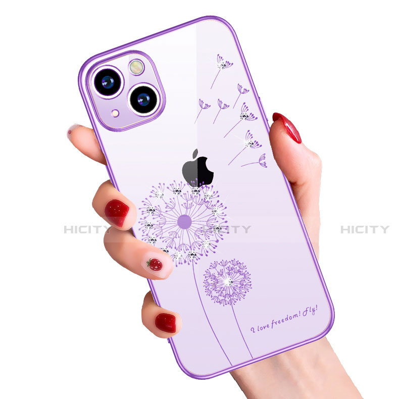 Funda Silicona Ultrafina Carcasa Transparente Flores para Apple iPhone 14 Plus