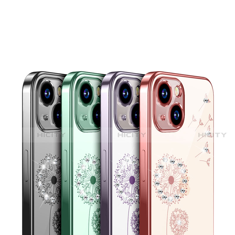 Funda Silicona Ultrafina Carcasa Transparente Flores para Apple iPhone 15