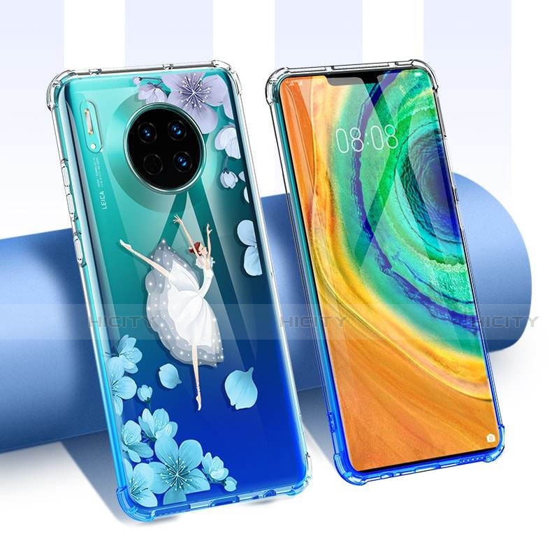 Funda Silicona Ultrafina Carcasa Transparente Flores para Huawei Mate 30