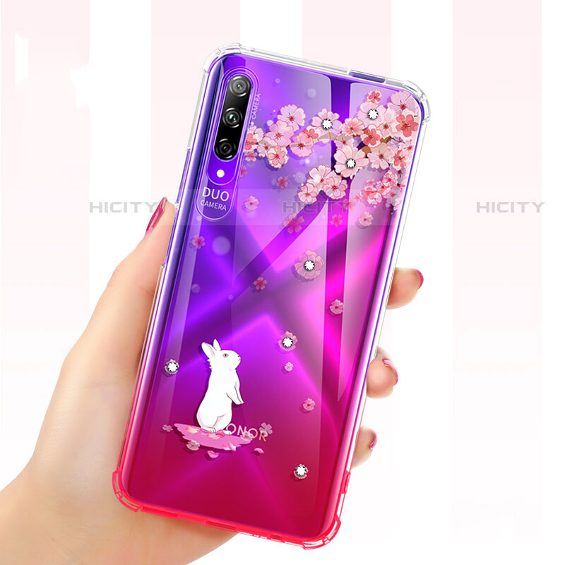 Funda Silicona Ultrafina Carcasa Transparente Flores para Huawei P Smart Pro (2019)