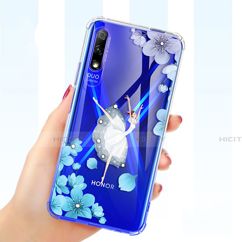 Funda Silicona Ultrafina Carcasa Transparente Flores para Huawei Y9 Prime (2019)