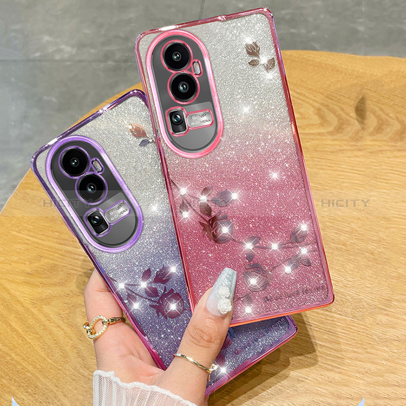 Funda Silicona Ultrafina Carcasa Transparente Flores para Oppo Reno10 Pro+ Plus 5G