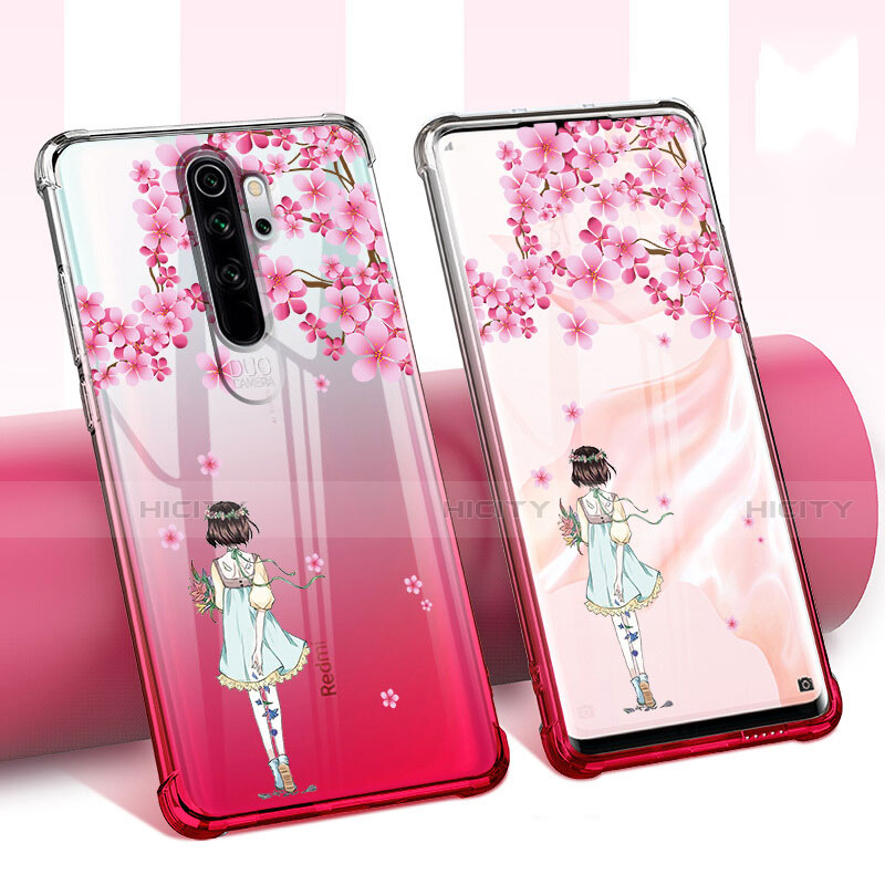 Funda Silicona Ultrafina Carcasa Transparente Flores para Xiaomi Redmi Note 8 Pro