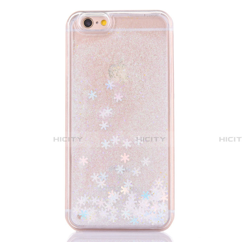 Funda Silicona Ultrafina Carcasa Transparente Flores T01 para Apple iPhone 6S Blanco