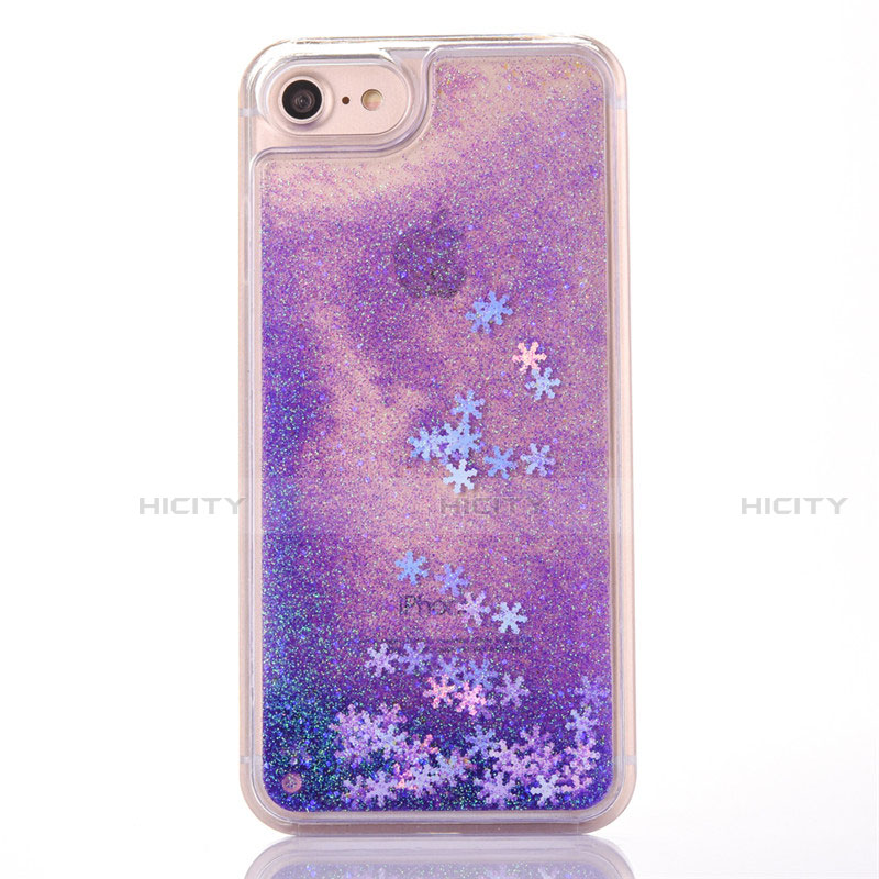 Funda Silicona Ultrafina Carcasa Transparente Flores T01 para Apple iPhone SE (2020) Morado