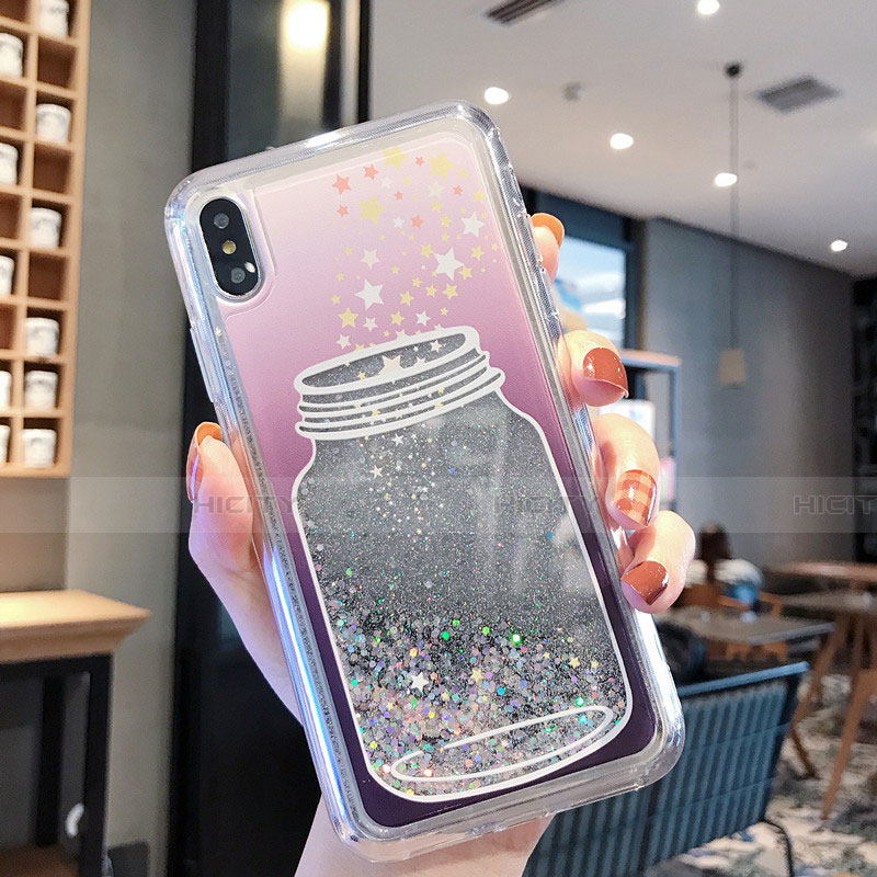 Funda Silicona Ultrafina Carcasa Transparente Flores T01 para Apple iPhone X Gris