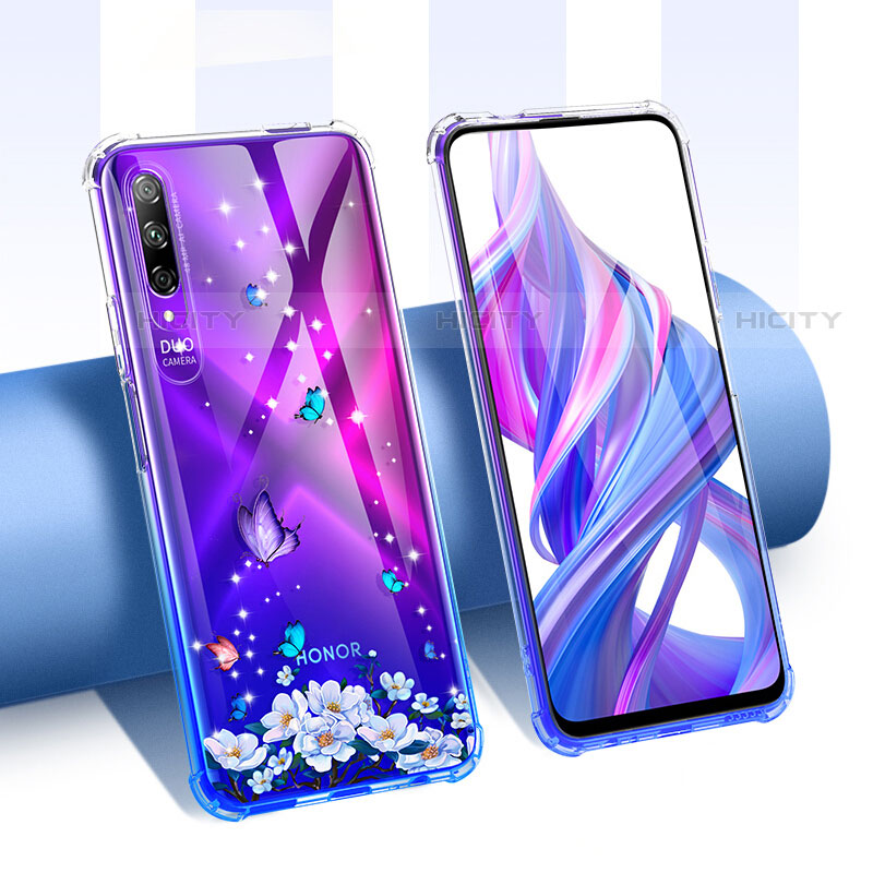 Funda Silicona Ultrafina Carcasa Transparente Flores T01 para Huawei P Smart Pro (2019)