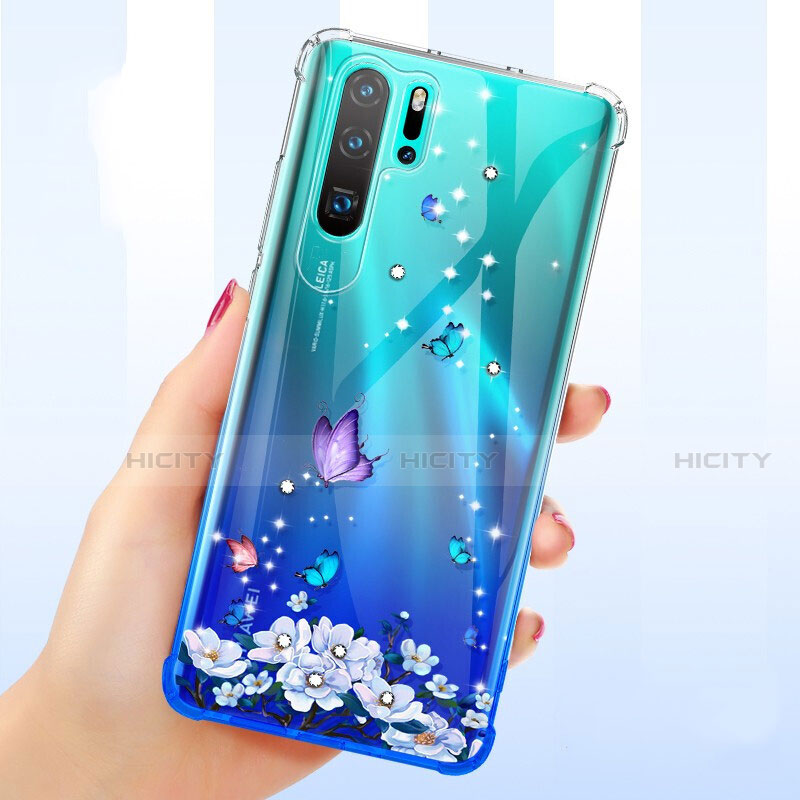 Funda Silicona Ultrafina Carcasa Transparente Flores T01 para Huawei P30 Pro Multicolor