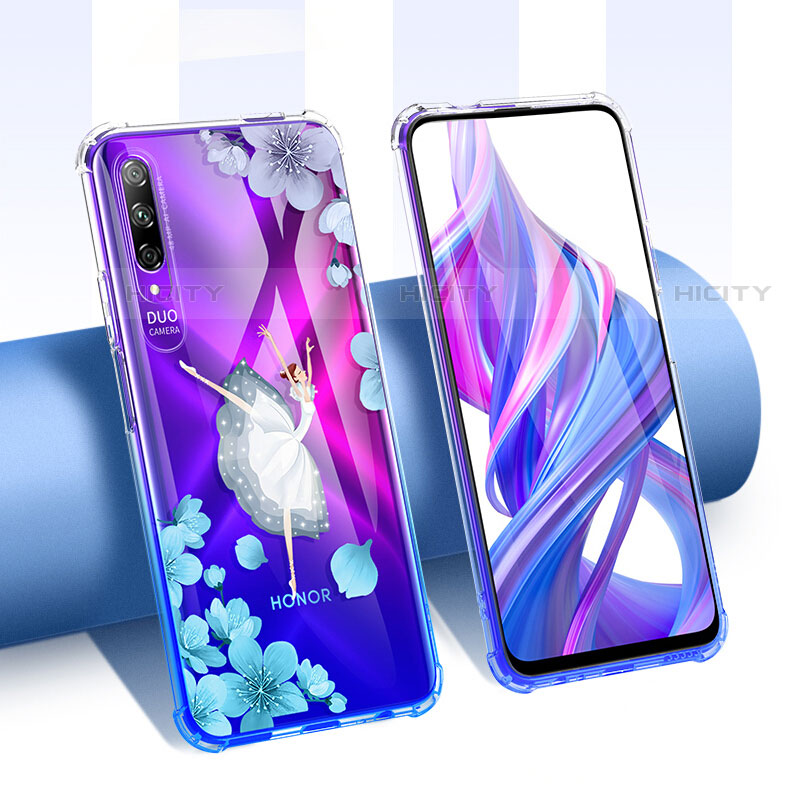 Funda Silicona Ultrafina Carcasa Transparente Flores T01 para Huawei Y9s