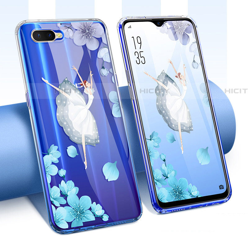 Funda Silicona Ultrafina Carcasa Transparente Flores T01 para Oppo RX17 Neo Blanco