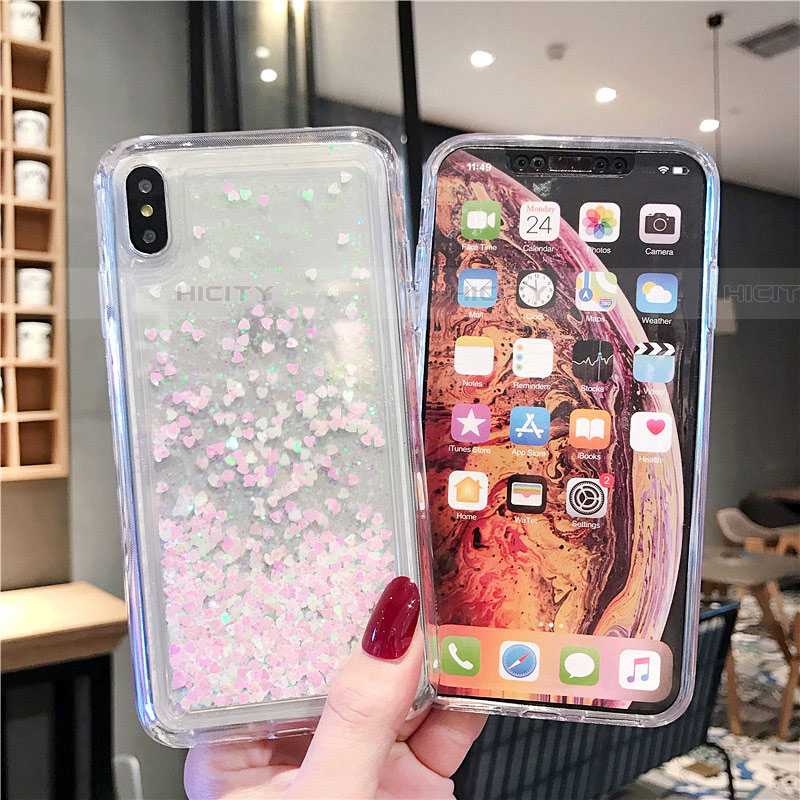 Funda Silicona Ultrafina Carcasa Transparente Flores T02 para Apple iPhone Xs