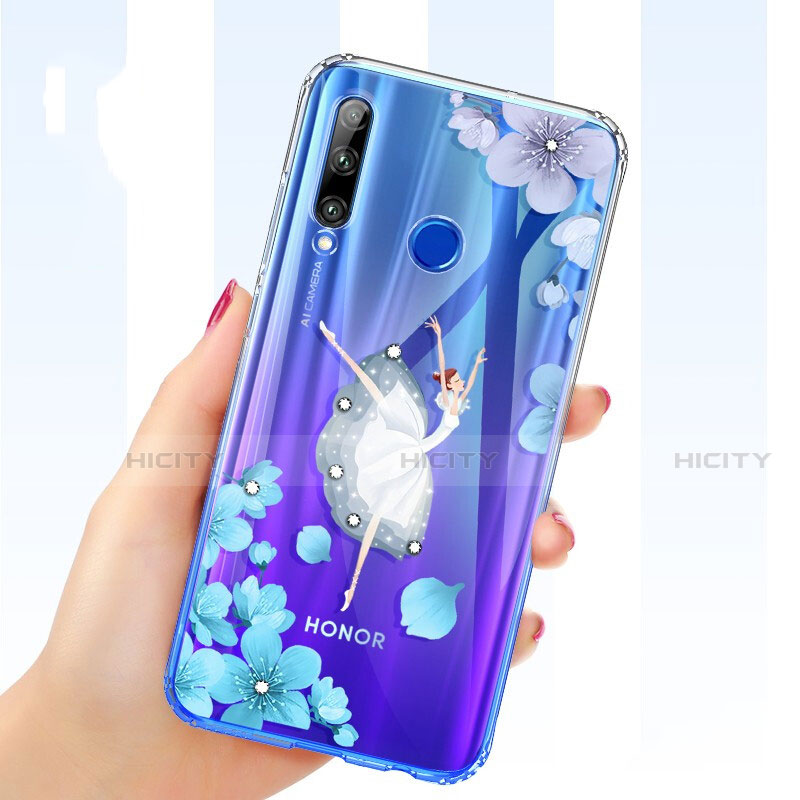 Funda Silicona Ultrafina Carcasa Transparente Flores T03 para Huawei Honor 20 Lite