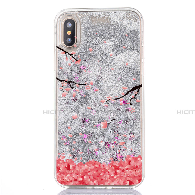 Funda Silicona Ultrafina Carcasa Transparente Flores T04 para Apple iPhone X