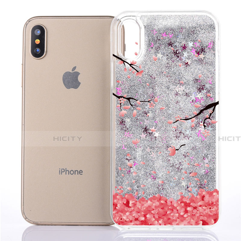 Funda Silicona Ultrafina Carcasa Transparente Flores T04 para Apple iPhone X