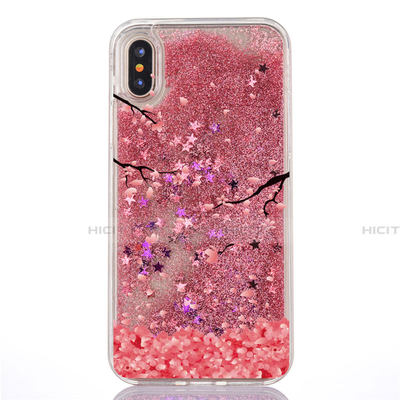 Funda Silicona Ultrafina Carcasa Transparente Flores T04 para Apple iPhone X