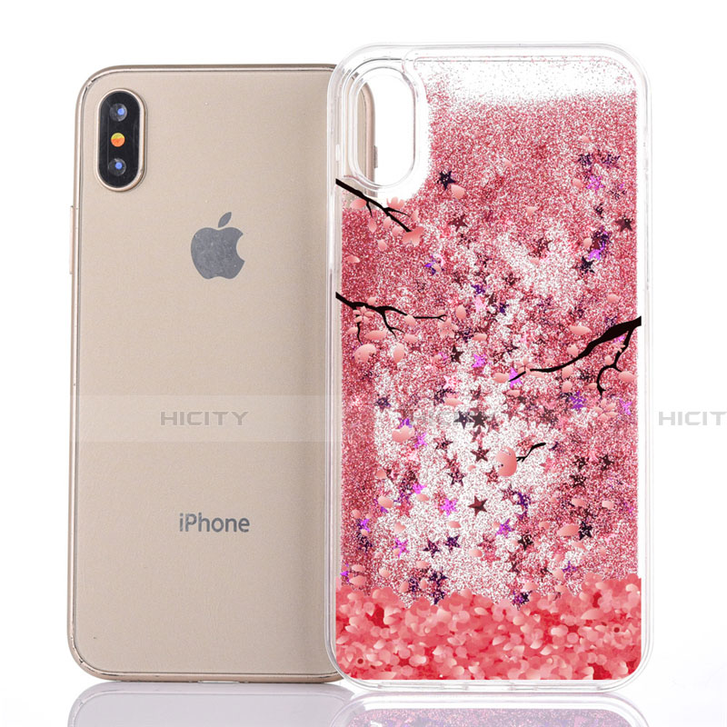 Funda Silicona Ultrafina Carcasa Transparente Flores T04 para Apple iPhone X